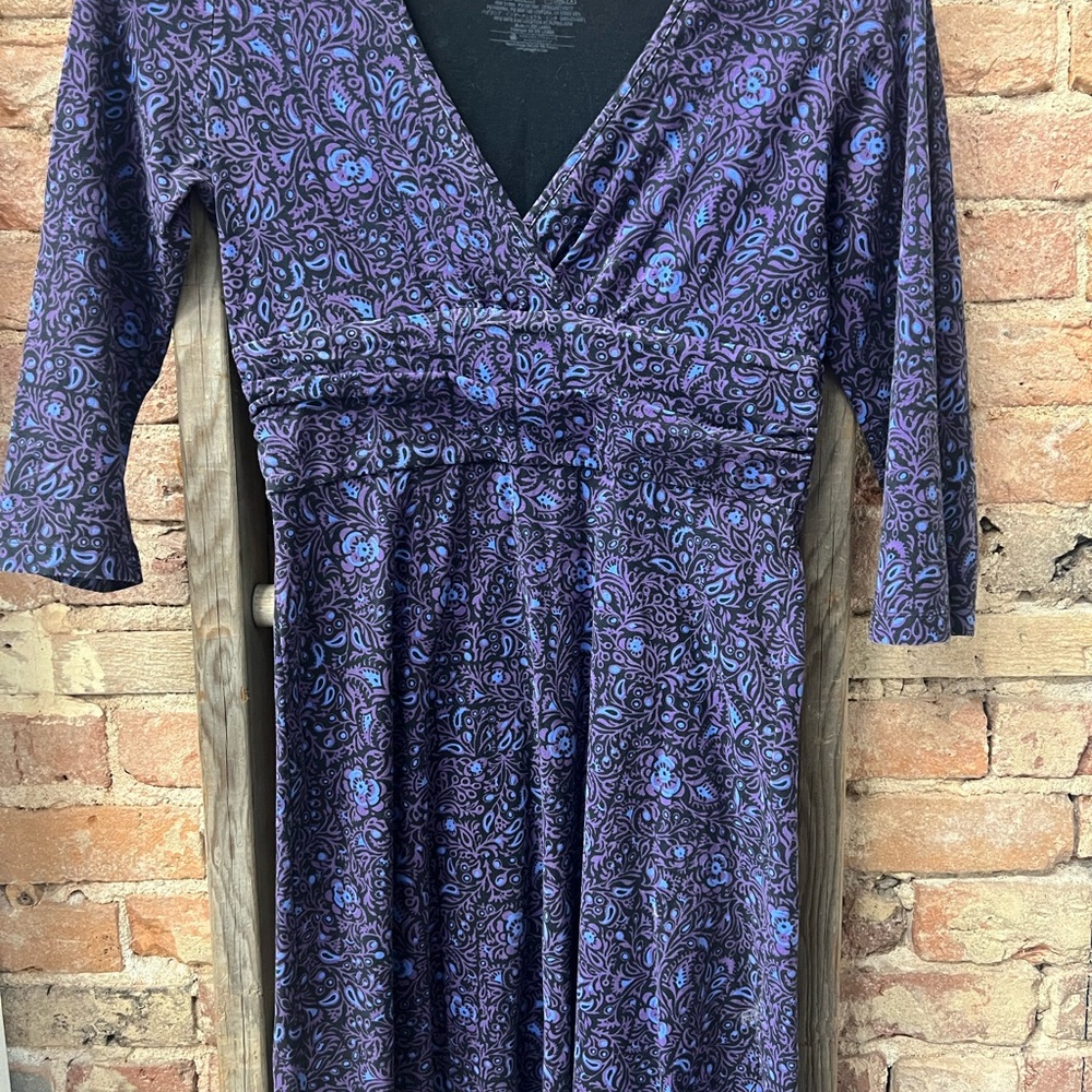 Patagonia Purple and Blue Long Sleeve Dress